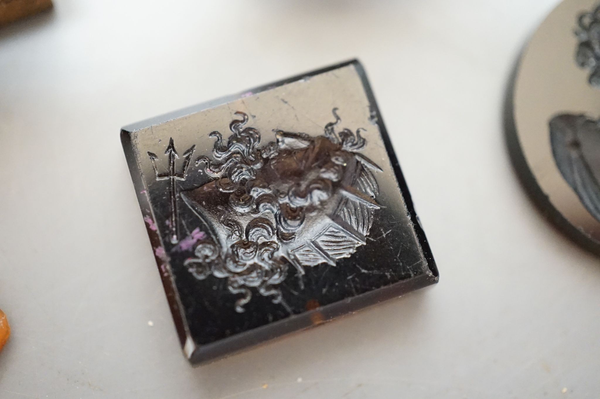 Three glass intaglios and an Islamic seal